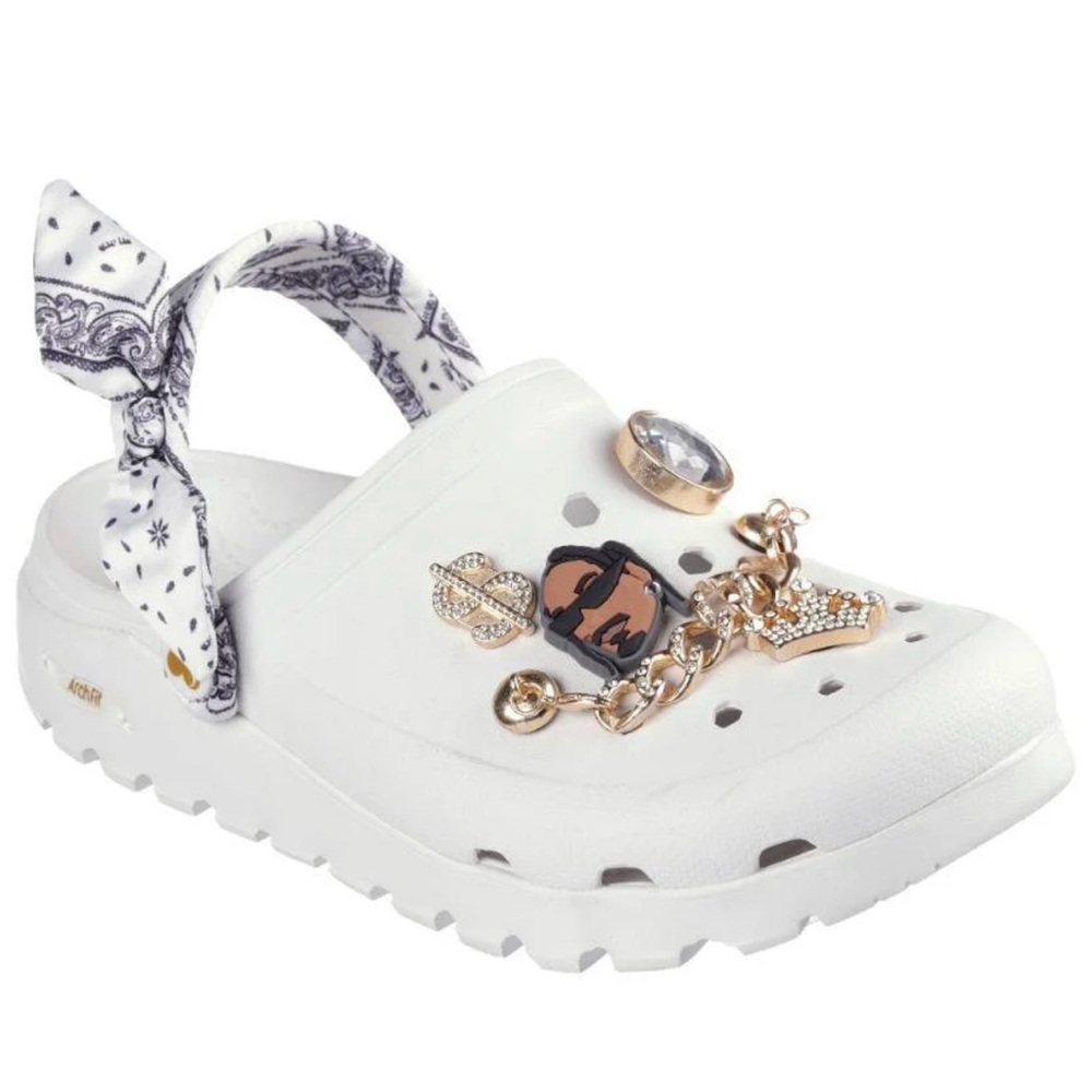 Skechers White Clogs with Charms